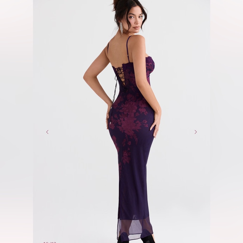 House of CB Aiza Grape Floral Print Maxi Dress - Picture 6 of 13